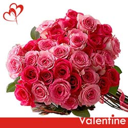 gift online mixed shades of pink roses to belgaum